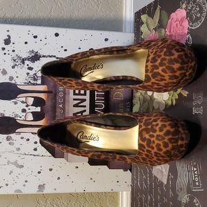 Candies Animal print heels, size 7
